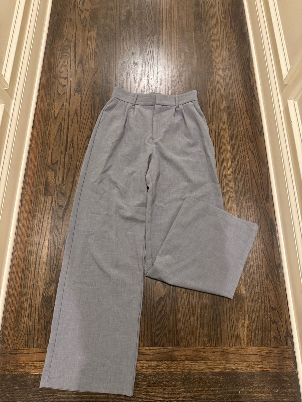 Abercrombie & Fitch Sloane Tailored Gray Wide-Leg Dress Pants